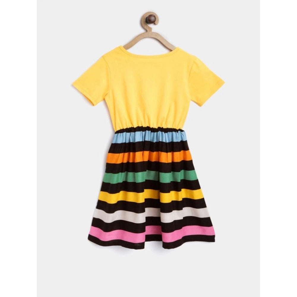 Generic Girl's Cotton Striped Short Sleeve Dress (Multicolor)