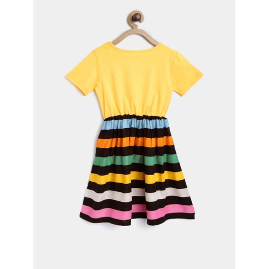 Generic Girl's Cotton Striped Short Sleeve Dress (Multicolor)