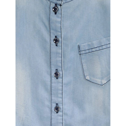 Generic Girl's Denim Embellished Sleeveless Jumpsuit (Blue)