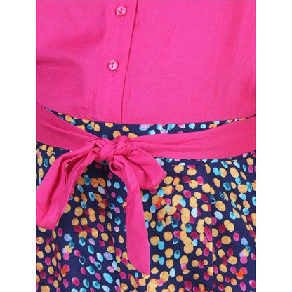 Generic Girl's Bodice-Rayon Colour Block Sleeveless Jumpsuit (Multicolor)