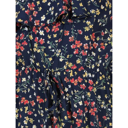 Generic Girl's Polyester Moss Floral Sleeveless Jumpsuit (Multicolor)