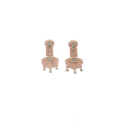 Generic Women's Brass Silver Plated Drop Earrings (Turquoise)