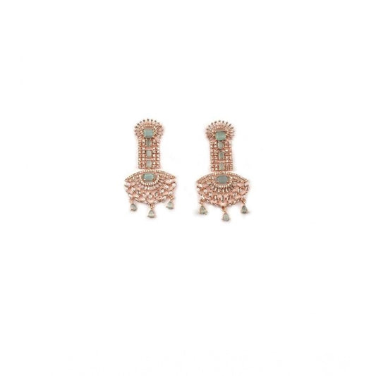 Generic Women's Brass Silver Plated Drop Earrings (Turquoise)