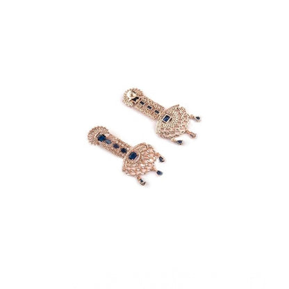 Generic Women's Brass Silver Plated Drop Earrings (Blue)