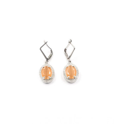 Generic Women's Brass Silver Plated Pendant Set (Orange)