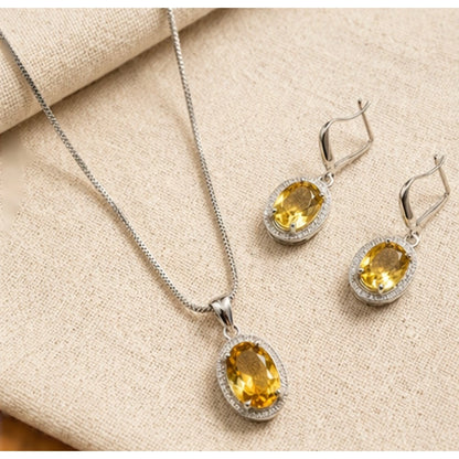 Generic Women's Brass Silver Plated Pendant Set (Yellow)