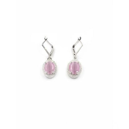 Generic Women's Brass Silver Plated Pendant Set (Pink)