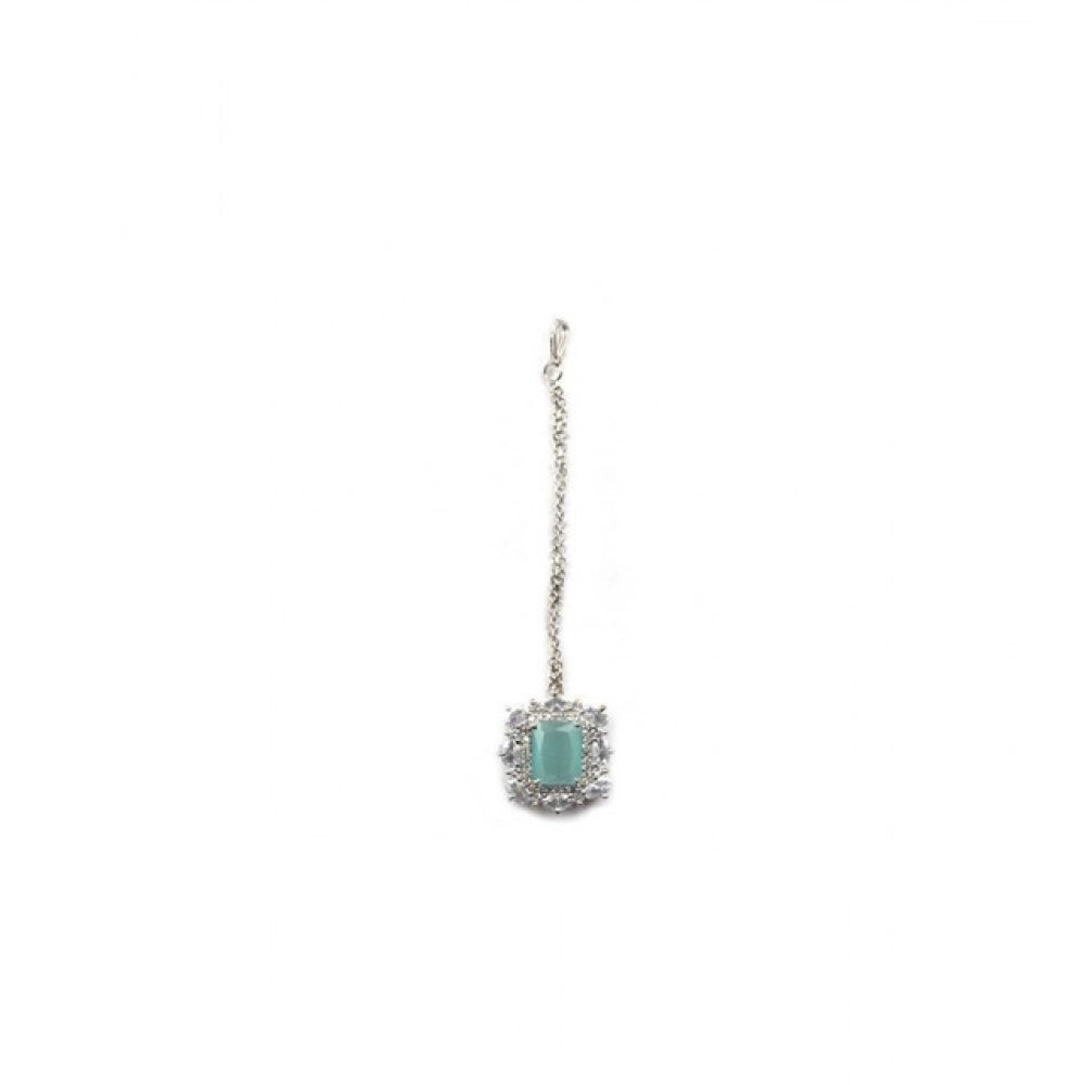 Generic Women's Brass Silver Plated Pendant Set (Mint)