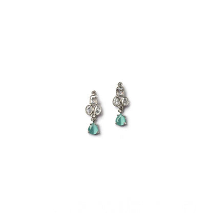 Generic Women's Brass Silver Plated Necklace set (Turquoise)