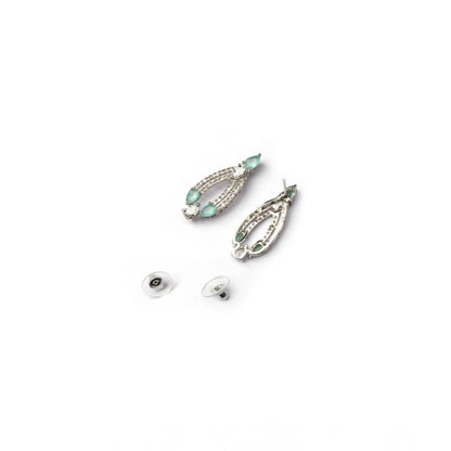 Generic Women's Brass Silver Plated Necklace set (Turquoise)