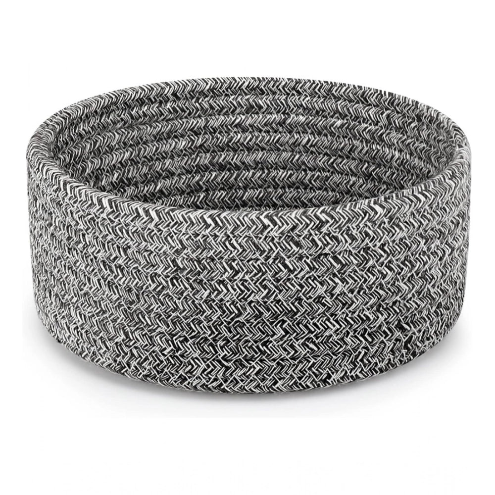 Generic Cotton 8x3 Inch Kidi Round 1 Pcs Bedside Organizer With Out Lid (Black)