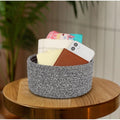 Generic Cotton 8x3 Inch Kidi Round 1 Pcs Bedside Organizer With Out Lid (Black)