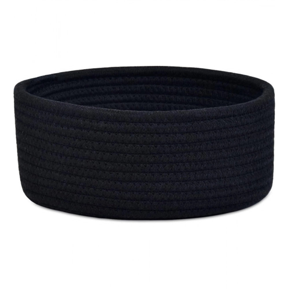 Generic Cotton 8x3 Inch Round 1 Pcs Bedside Organizer With Out Lid (Black)