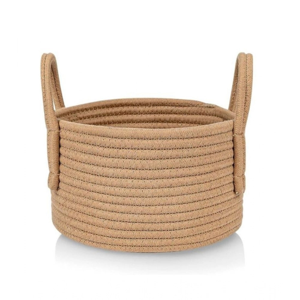 Generic Cotton Pack Of_1 Basket 7x5 Inch Storage Basket For Clothes (Beige)