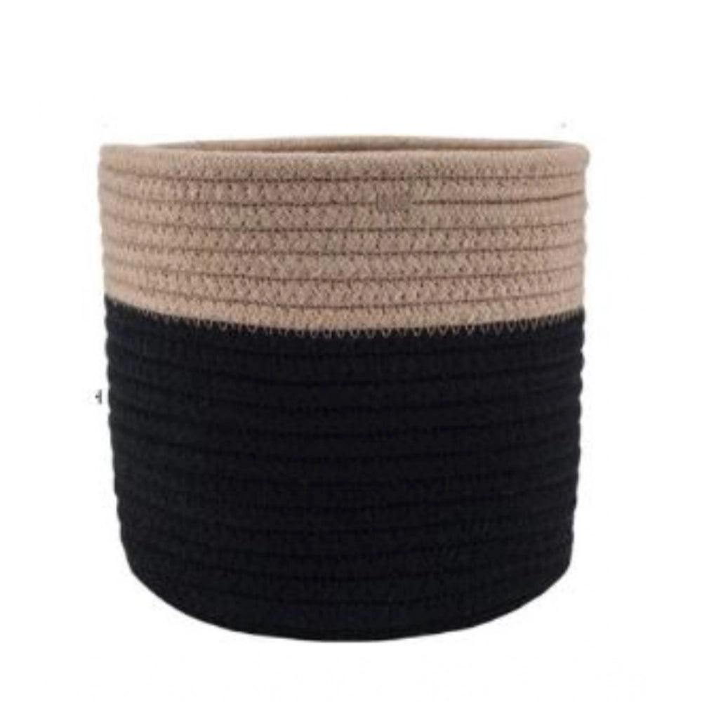 Generic Cotton Flower Pot With Out Lid (Beige-Black)