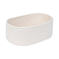 Generic Cotton Oval 10x7x5 Inch Bedside Organizer With Out Lid (White)