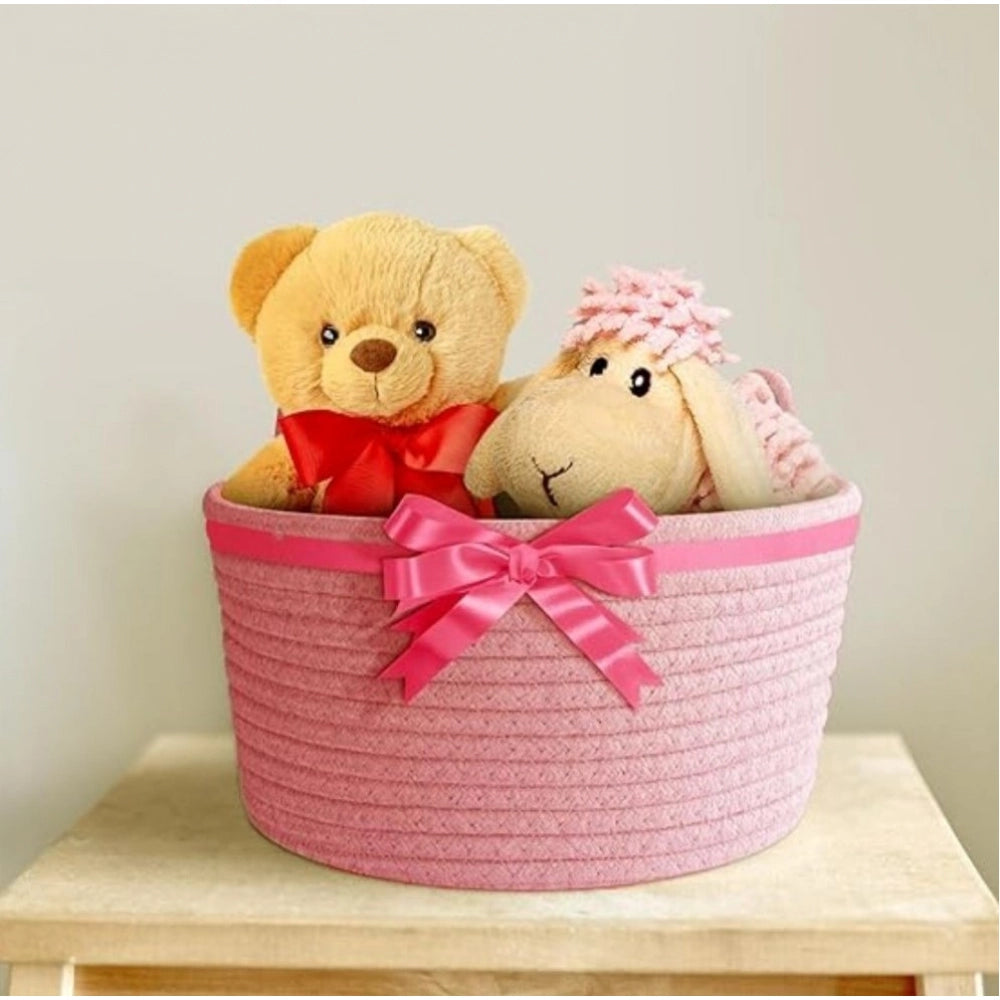 Generic Cotton Pack Of_1 Plain Cat Basket 9x5 Inch (Pink)