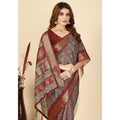 Generic Women's Cotton Blend Printed Saree With Unstitched Blouse 5.5Mtr (Multicolor)