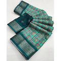 Generic Women's Cotton Blend Printed Saree With Unstitched Blouse 5.5Mtr (Rama)