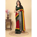 Generic Women's Cotton Silk Solid Saree With Unstitched Blouse 5.5Mtr (Multicolor)