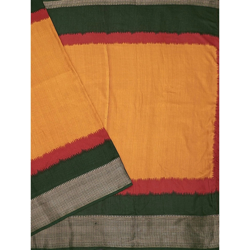 Generic Women's Cotton Silk Solid Saree With Unstitched Blouse 5.5Mtr (Multicolor)