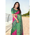 Generic Women's Cotton Silk Printed Saree With Unstitched Blouse 5.5Mtr (Multicolor)