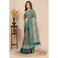 Generic Women's Cotton Silk Printed Saree With Unstitched Blouse 5.5Mtr (Multicolor)