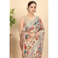 Generic Women's Cotton Silk Printed Saree With Unstitched Blouse 5.5Mtr (Multicolor)