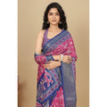 Generic Women's Cotton Silk Printed Saree With Unstitched Blouse 5.5Mtr (Pink)