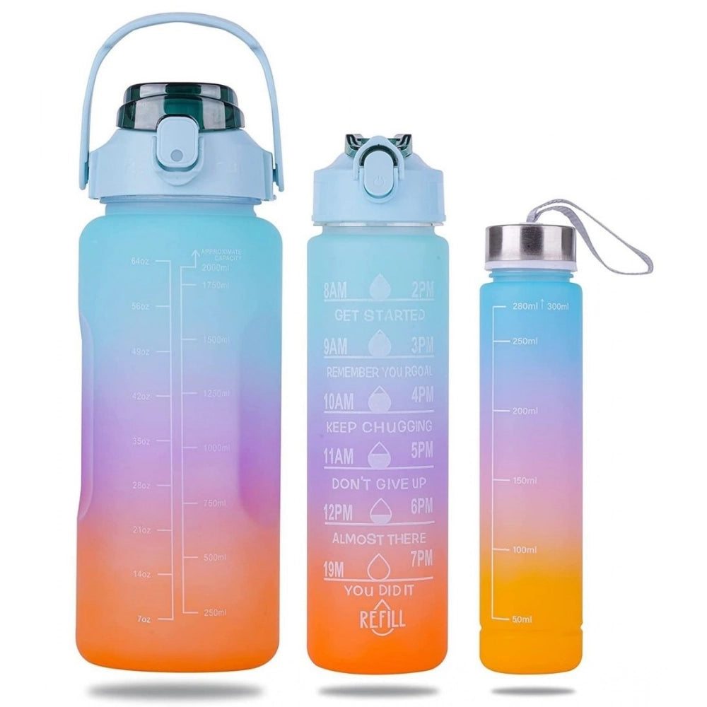 Generic 3 Pcs Motivational Leakproof Tritan Water Bottles (Multicolor)