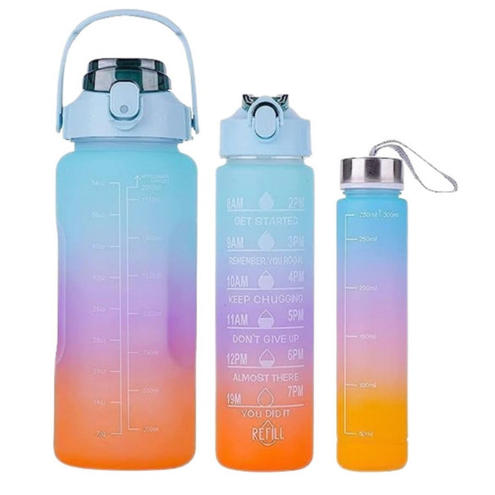 Generic 3 Pcs Motivational Leakproof Tritan Water Bottles (Multicolor)