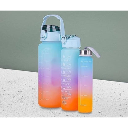 Generic 3 Pcs Motivational Leakproof Tritan Water Bottles (Multicolor)