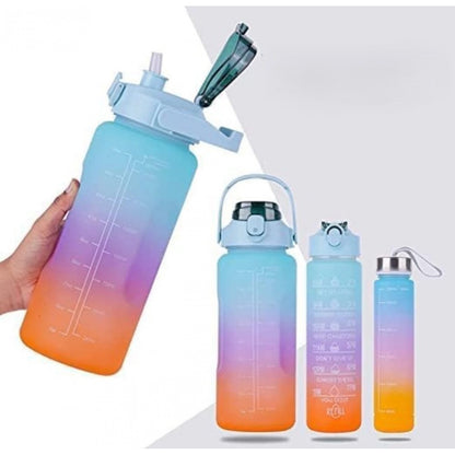 Generic 3 Pcs Motivational Leakproof Tritan Water Bottles (Multicolor)