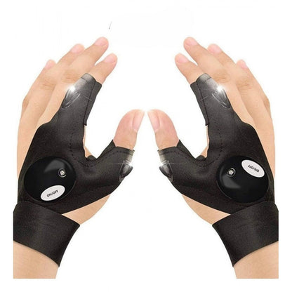 Generic Pack of 2 LED Flashlight Gloves (Black)