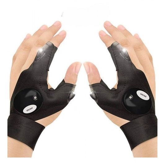 Generic Pack of 2 LED Flashlight Gloves (Black)