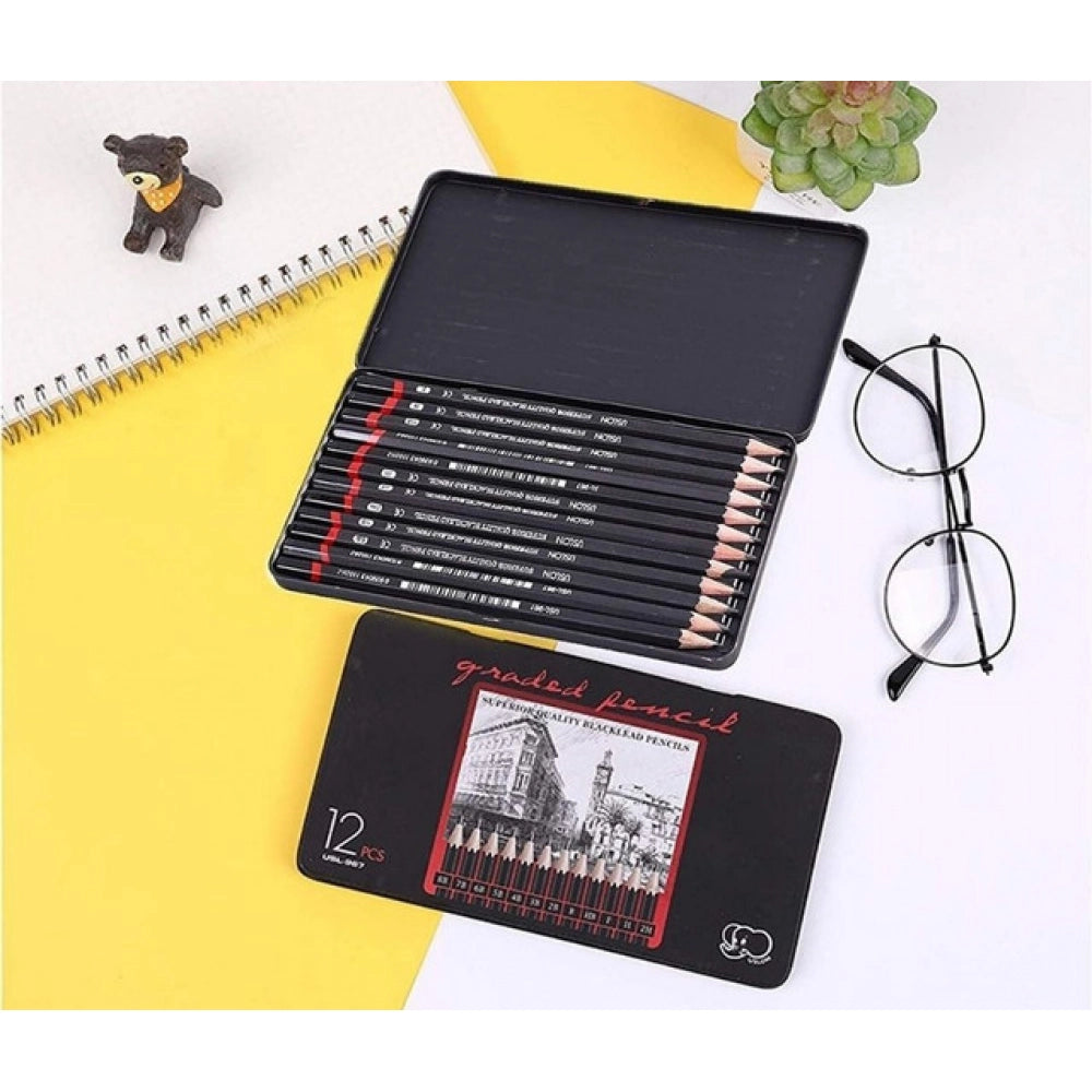Generic Pack of 2 12 pcs Art Pencil Kit Set (Black)