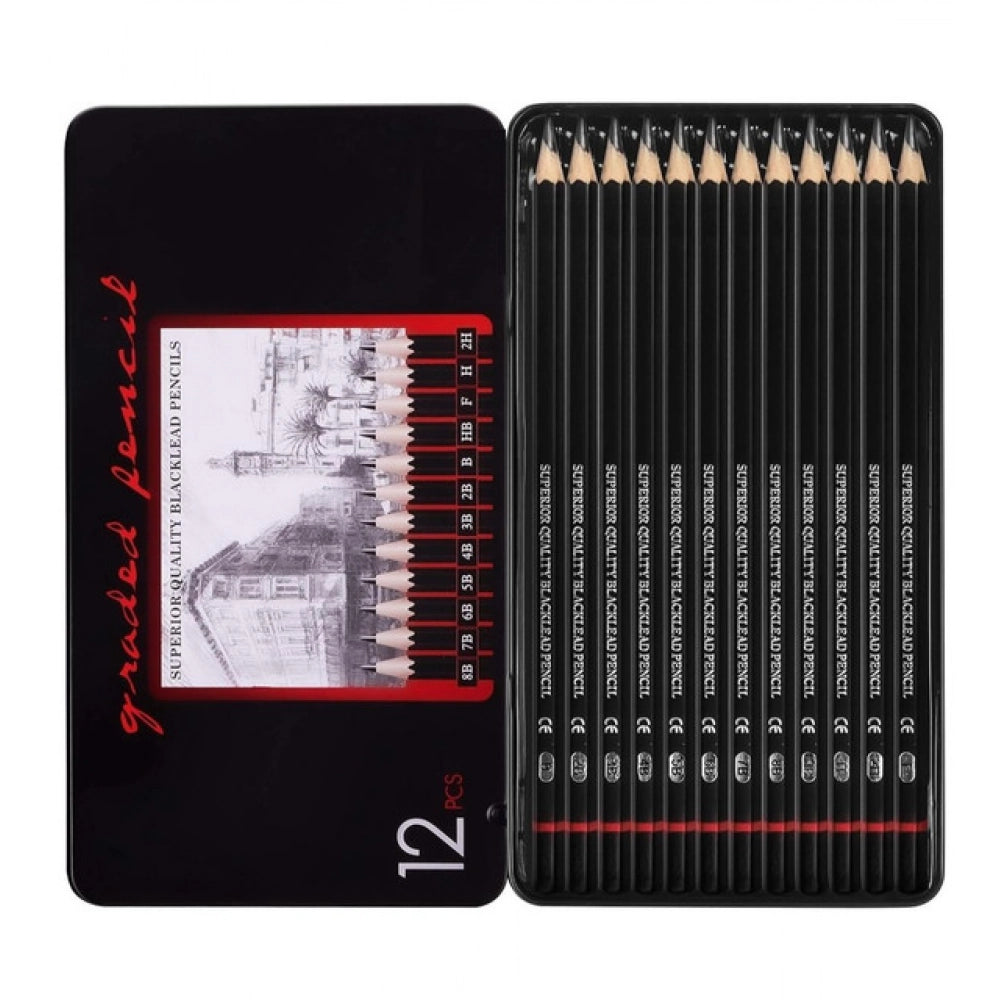 Generic Pack of 2 12 pcs Art Pencil Kit Set (Black)