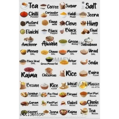Generic Pack of 3 Kitchen Masala Sticker (Multicolor)