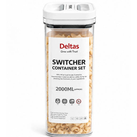 Pack of 1 Switchers Airtight Storage Container Set 2000 ML (White)