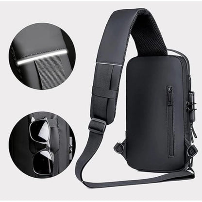 Generic Waterproof Sling Cross Backpack Bag (Black)