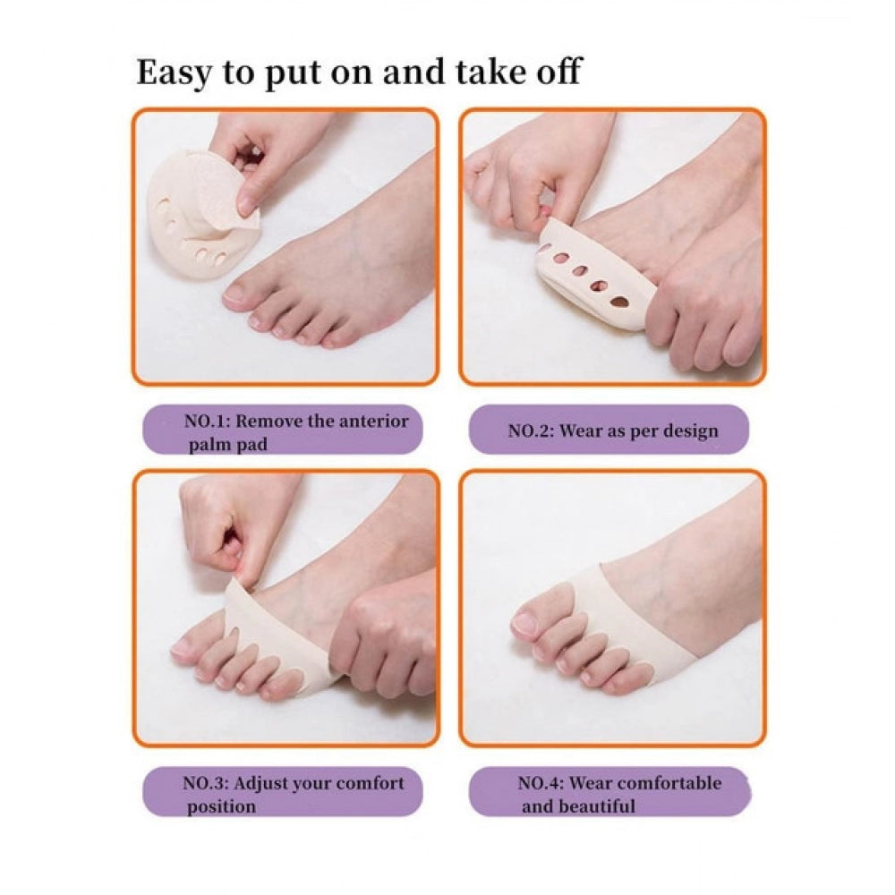 Generic Pack of 3 Honeycomb Fabric Forefoot Pads (Beige)