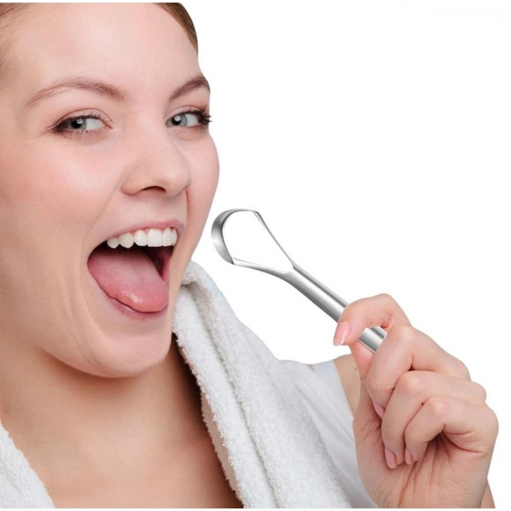 Generic Pack of 5 Stainless Steel Tongue Scraper (Silver)