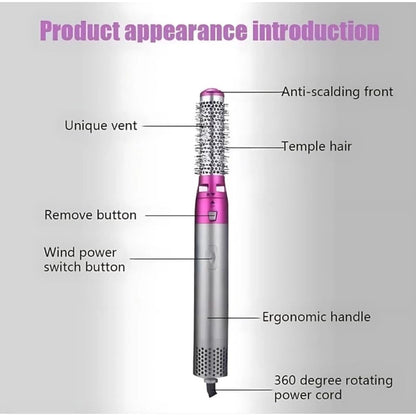 Generic 5 in 1 Multifunctional Hair Dryer (Pink)