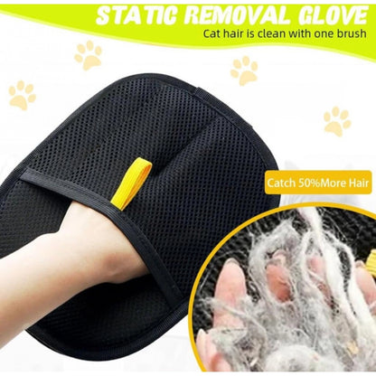 Generic Pack of 2 Cat Dog Hair Remover Gloves (Black)
