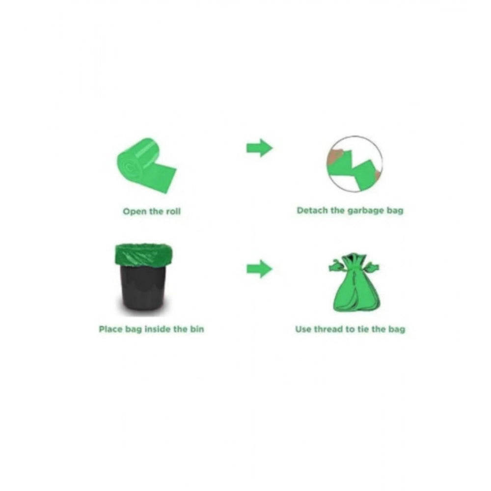 Generic Pack of 5 Biodegradeable Vegetable-Paper 17 x 19 Inches Garbage Bag (Green)