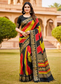 Generic Women's Silk Kalamkari Printed Saree With Unstitched Blouse - 5.5 Mtr (Multicolor) - Design 2
