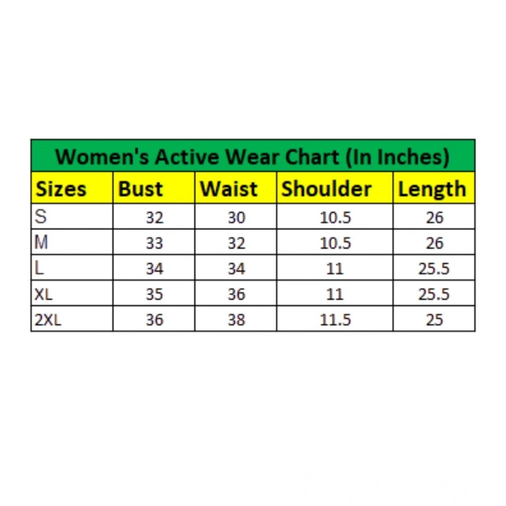Generic Women's Polyester Lycra Printed Sleeveless Active Wear (Multicolor)