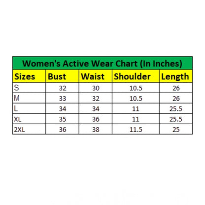 Generic Women's Polyester Lycra Printed Sleeveless Active Wear (Multicolor)