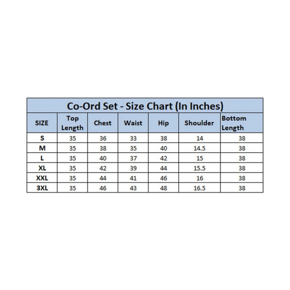 Generic Women's Polyester Colour Blocking 3-4th Sleeve Co-Ord Set (Multicolor)